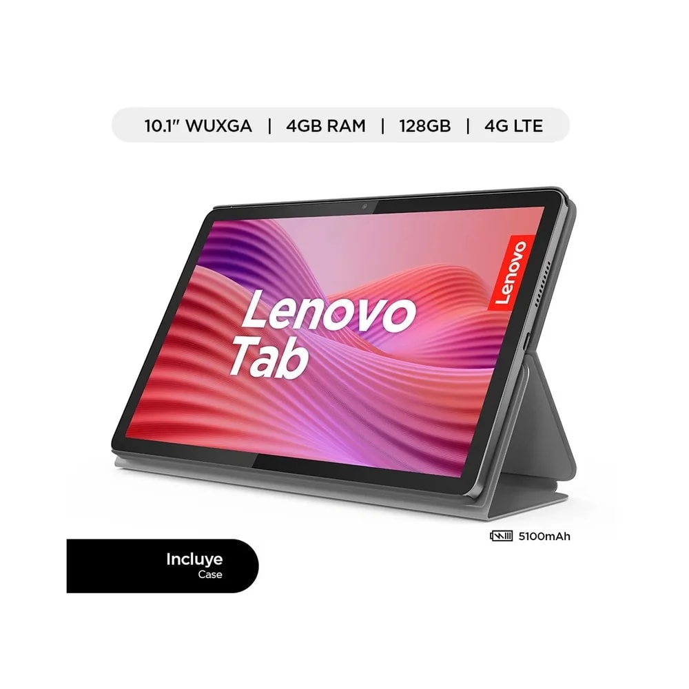 Tablet Lenovo Idea TAB 4G 10.1" Wuxga 4GB+128GB Incluye Carpeta Tipo Floenlioovo