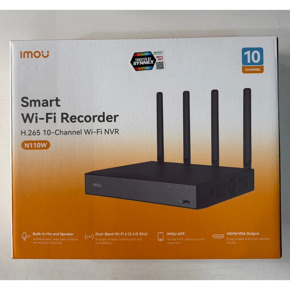 NVR 10 CH | Disco único de 3.5 pulgadas hasta 16T, MIC y altavoz integrados, cuatro antenas, Wi-Fi