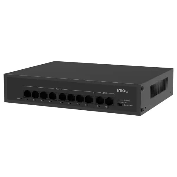 Switch POE De 10 Puertos, Incluye 8 Puertos POE Y 2 Puertos De RED Uplink, Compatible Con Cámaras