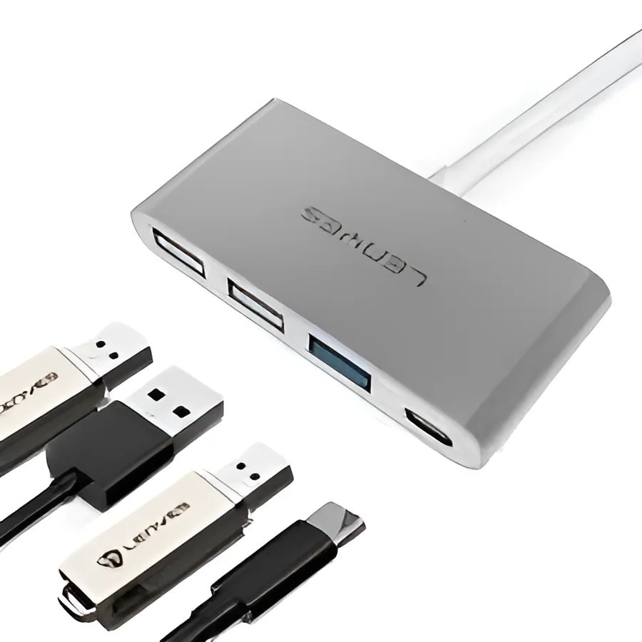 Adaptador Lenyes AX123 Hub USB-C 4 en 1