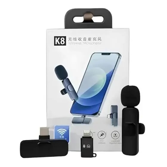 Micrófono inalámbrico K8 USB-C y Lightning.