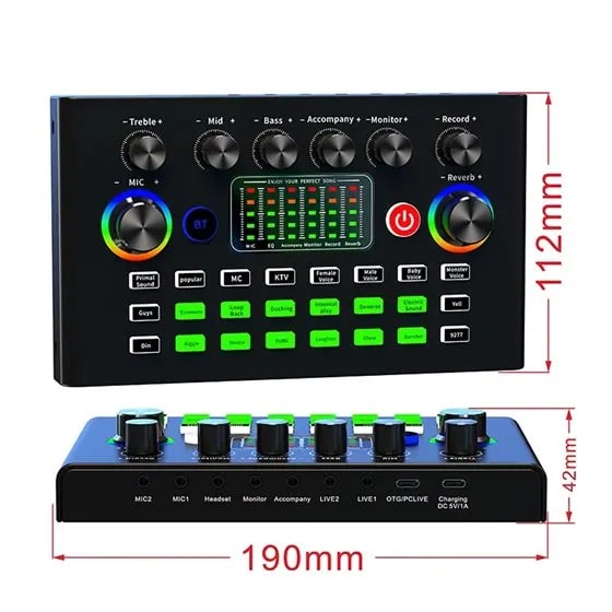 TARJETA DE SONIDO F009 + MC88 incluye microfono