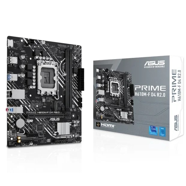 Mainboard ASUS H610M-F-D4 Lga 1700 12TH & 13TH & 14TH Gen M-ATX DDR4 3200 PCIE 4.0, M.2 32GBPS,