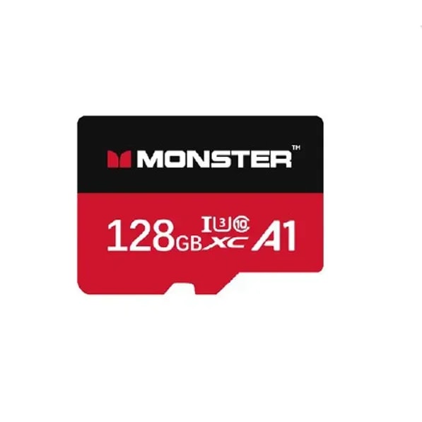 Micro SD 128GB Monster 180MB/S, 130MB/S Clase 10 U3 A1 Video 4K