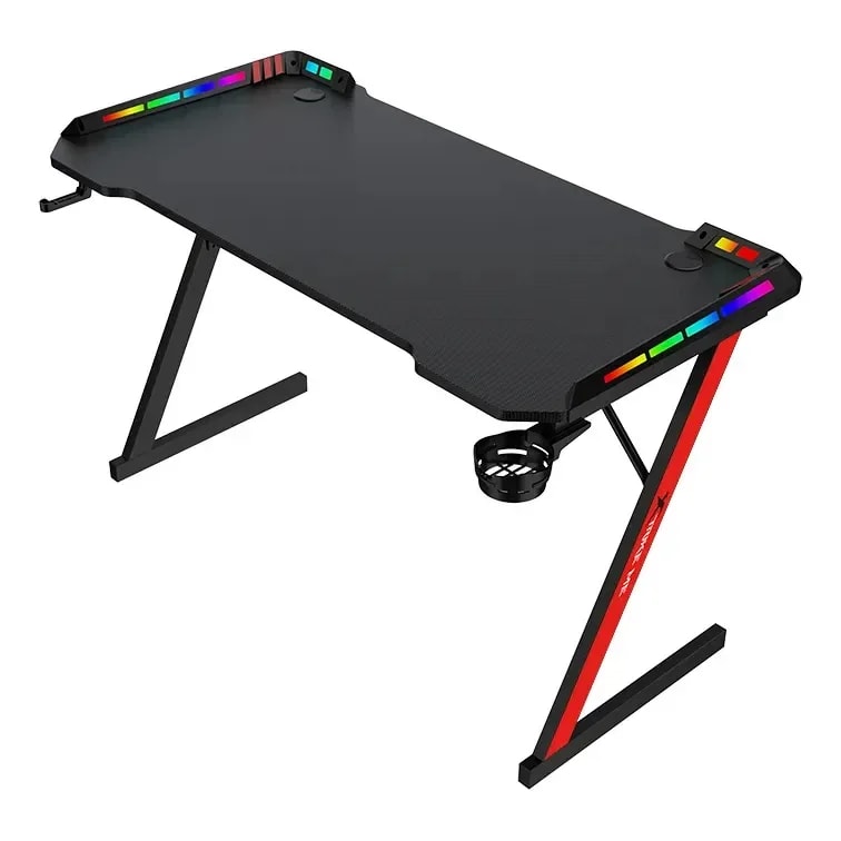 Escritorio Gamer Xtrike Me DK-05 RGB Superficie Mdf Y Fibra Carbono 110*60*75CM, Soporte