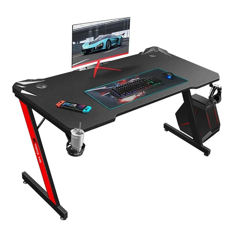 Escritorio Gaming Xtrike Me DK-02 Superficie Mdf Y Fibra De Carbono Soporte Para Vasos Y
