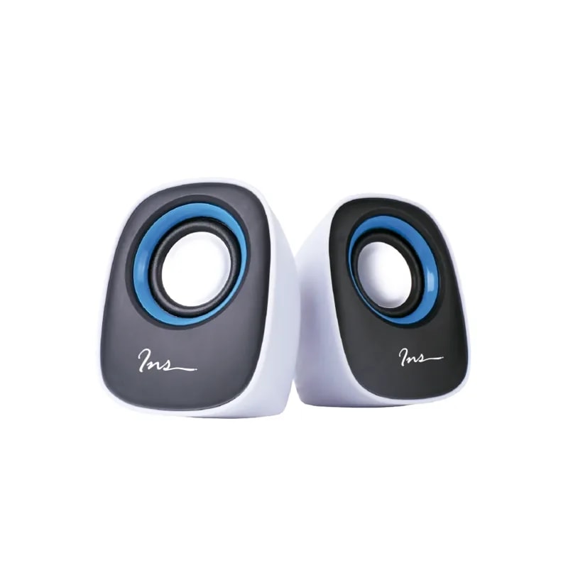 Parlantes PC INS ES-204 3W 5V USB + Jack 3.5MM Negro/blanco