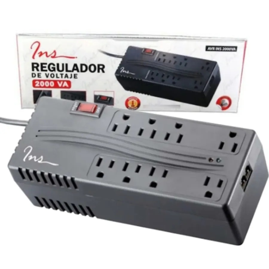 Regulador Voltaje INS 2000VA 8 Tomas 2 RJ11 Power Restet 120V/60HZ