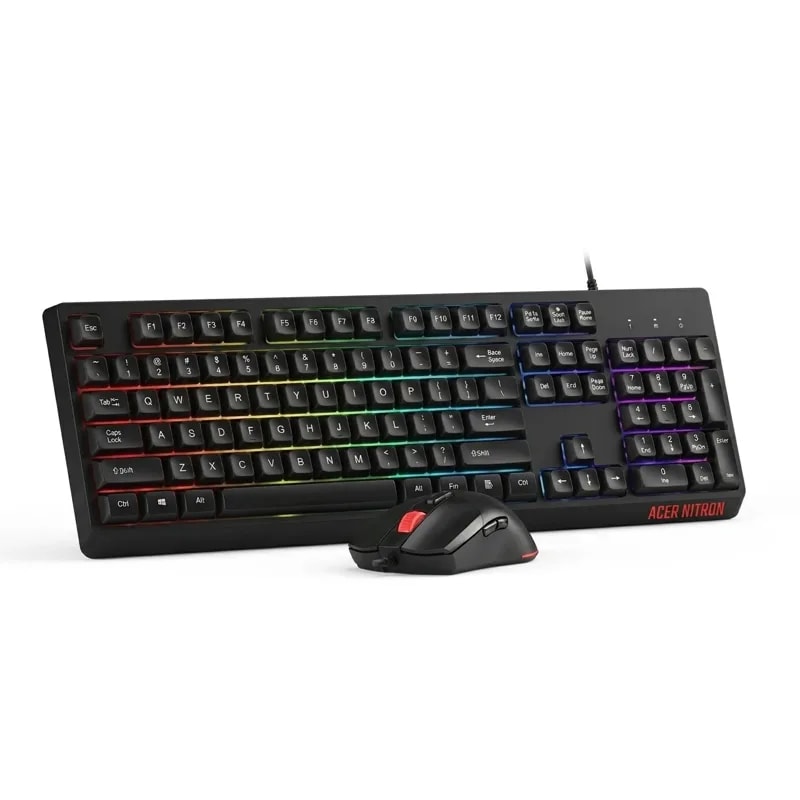 Kit 2 En 1 Acer Nitro OCC311 SP BK Tecl + Mouse 6 Bot Dpi 3600, RGB Arcoiris USB 2,0 1,5M 104 Tecl
