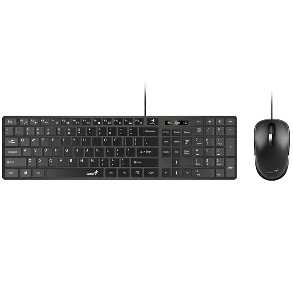 KIT Genius Tecl. Y Mouse Slimstar C126 SP BK 12 Tec. Funcion, DX-125 DPI 1200 USB