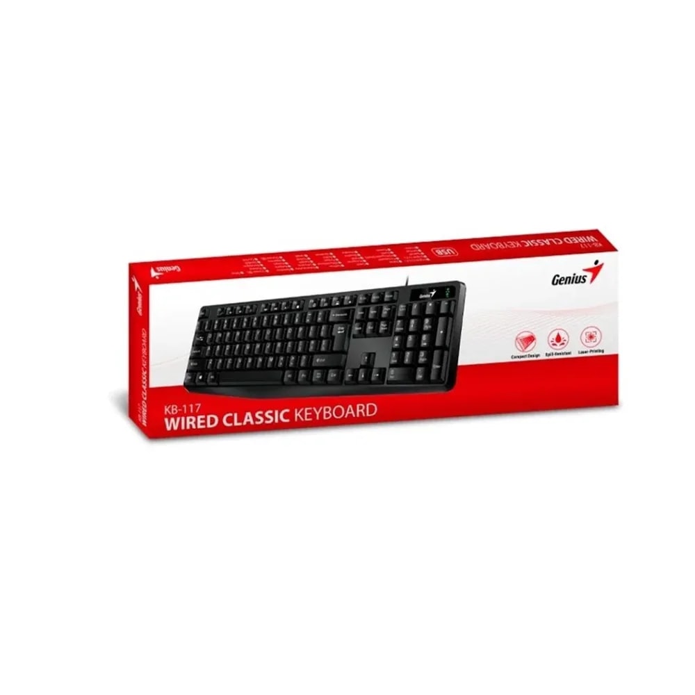 Teclado Genius KB-117 SP BK Resistente Liquidos
