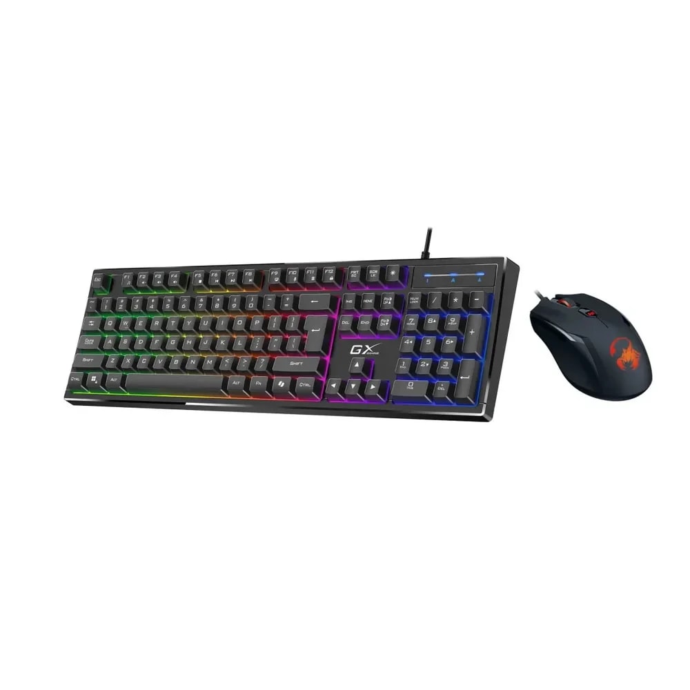 KIT Genius Tecl. Y Mouse Scorpion KM-GX6 SP BK Sensacion Tactil / Mecanica Iluminacion RGB Copilot
