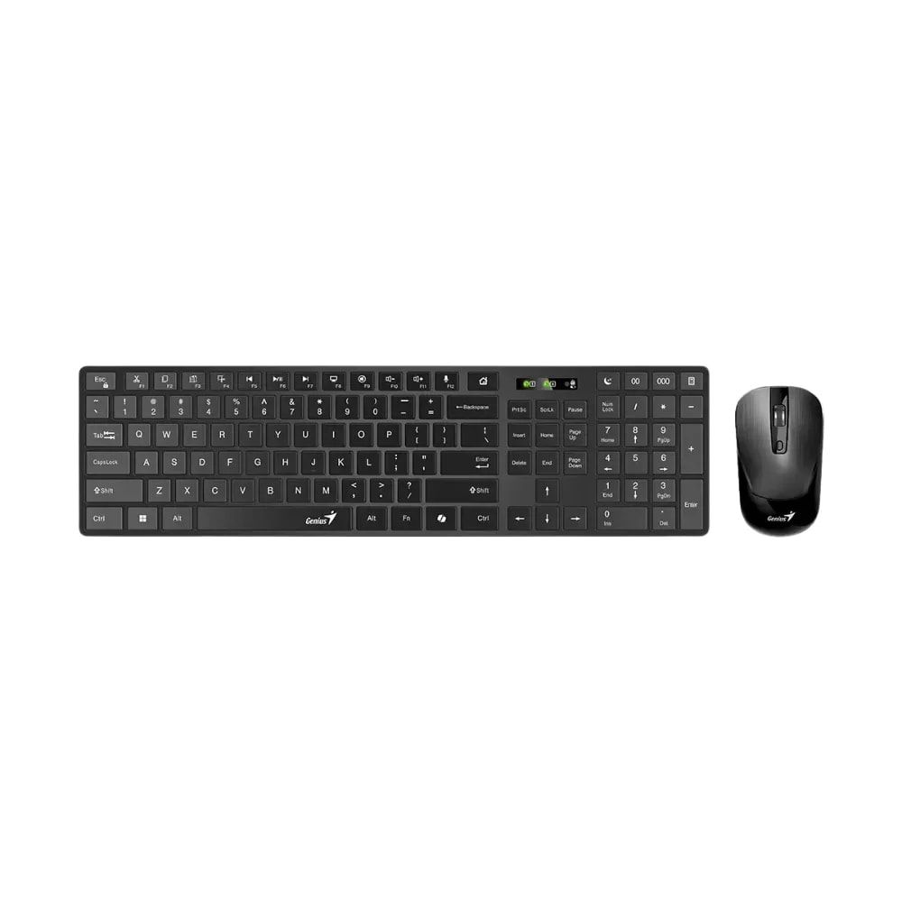 KIT Genius Tecl. Y Mouse Slimstar 8250 BK SP Dual-mode ((2.4GHz + BT 5.3) Ilumunado AI Copilot, DPI