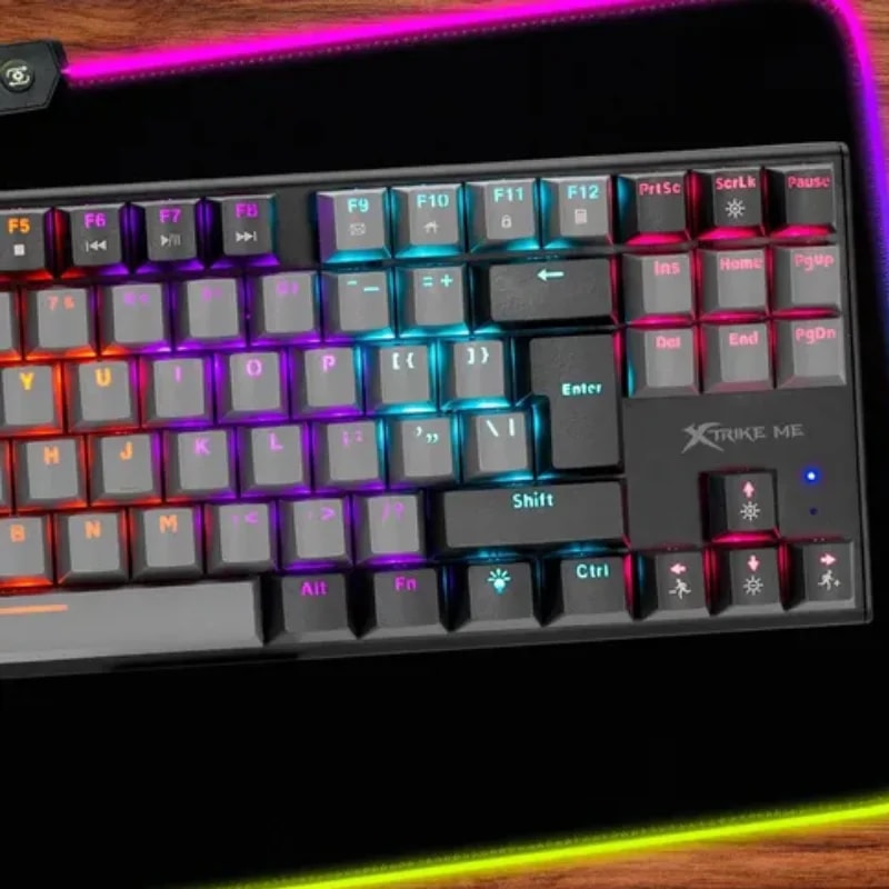 Teclado Xtrike ME GK-989 SP BK Mecanico 88 Teclas RGB Rainbow 12 Modos USB 2,0