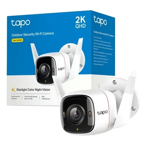 Cámara Tp-link Tapo C320WS 4MP QHD Ext. IP66 Starlight Color 24 / 7 Det. Movi. Audio Alarma Supp.