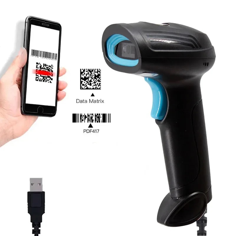 Lector Codigos De Barras S50 2D Lectura Hasta 10CM Support Qr Code Plug And Play