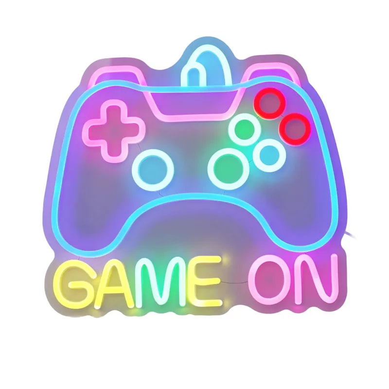 Letrero LED Neon Marvo NN-013, Forma Control Juegos Y Letras (game on), Brillo Ajustable USB 5V