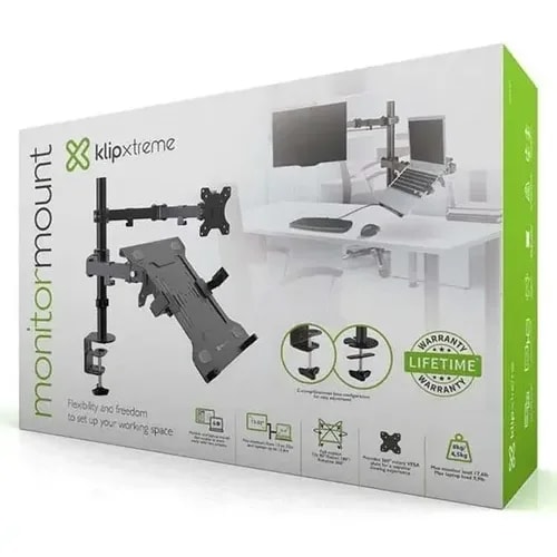 Soporte Klip Xtreme Para Monitor Y Laptop KMM-301 Instalacion: Tornillo En C Y Prensa De Fijacion