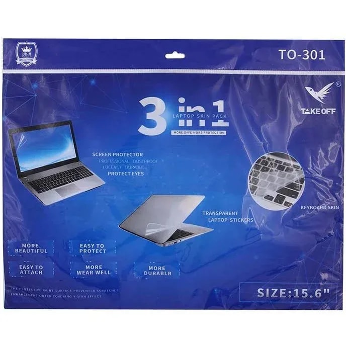 Mica Protectora De Laptop 15.6" Transparente 3 En 1 (pantalla, Teclado Y Tapa De Laptop)