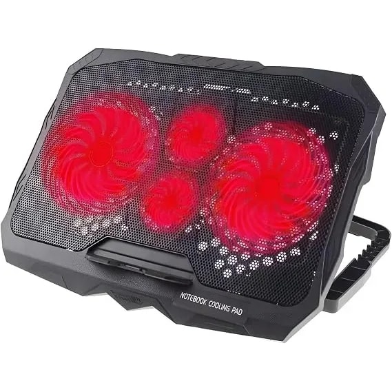 Base Enfriamiento S18 4 Ventiladores (2*14CM Y 2*7CM) LED Red 5V 2 Puertos USB