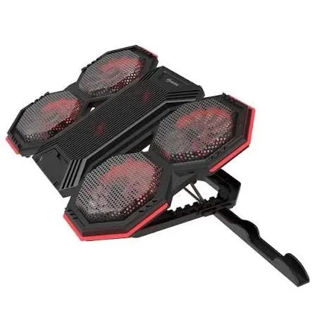 Base De Enfriamiento Marvo FN-41 Atlas 60 Fan (4*9CM + 2*6.5CM) LEDs Rojos, Hasta 16,5" 2*USB 5V