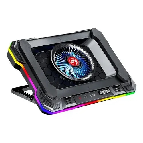 Base De Enfriamiento Marvo FN-43 ATLAS43 10 Modos Rgb, 7 Niveles 2 Puertos USB 5V Soporte Para Movil