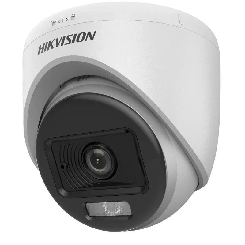 Cámara Domo Hikvision Colorvu 2MP Microfono Plastica Int. Color 24/7 LED 20MTS DS-2CE70DF0T-LPFS