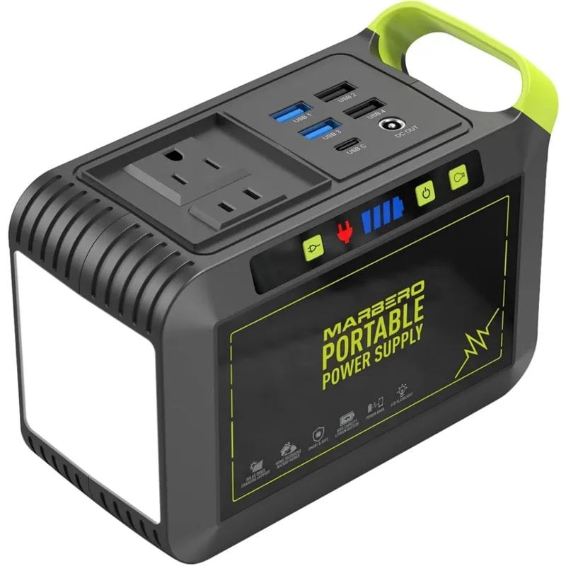 Estacion De Energia Marbero 88WH Bat. Litio Salida 120W Max (2*110V Ac, 1*DC, 4*PUERTOS Usb-a