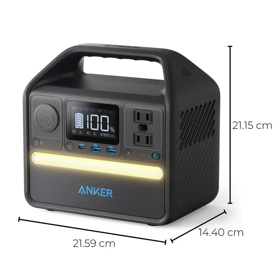 Estacion De Energia Anker Solix 521 Bat. 256WH Salida 300W (ac 110V*2, USB-C/60W*1, USB-A*2, DC Car