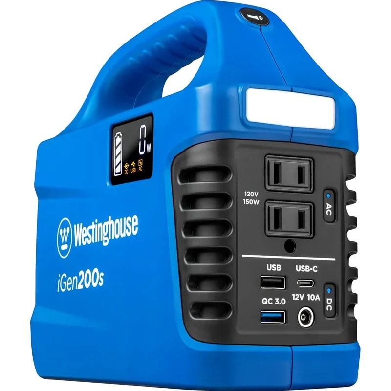 Estacion De Energia Westinghouse IGEN200S Bat. 194WH Litio Salida 150W (2*AC 120V, 1*USB-C,