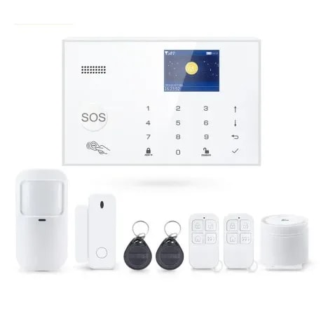 Kit Alarma: 1 Modulo Gsm/wifi, 1 Sm, 2 Cr, 2 Tp, 1 SP 1 Fuente, 1 Mini Sirena Cableada TUR-G30