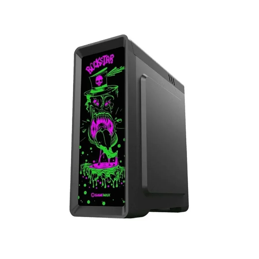 Case GAMEMAX Rockstar 1 ATX USB 2.0/3.0 Fan Post. 1*12CM Argb, Vidrio Temp Late. Y Front + Tira