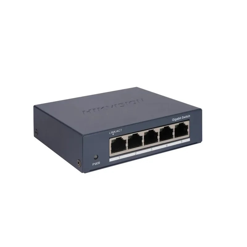 Switch Hikvision 5 Puertos Gigabit 10GBPS DS-3E0505-O Metalico