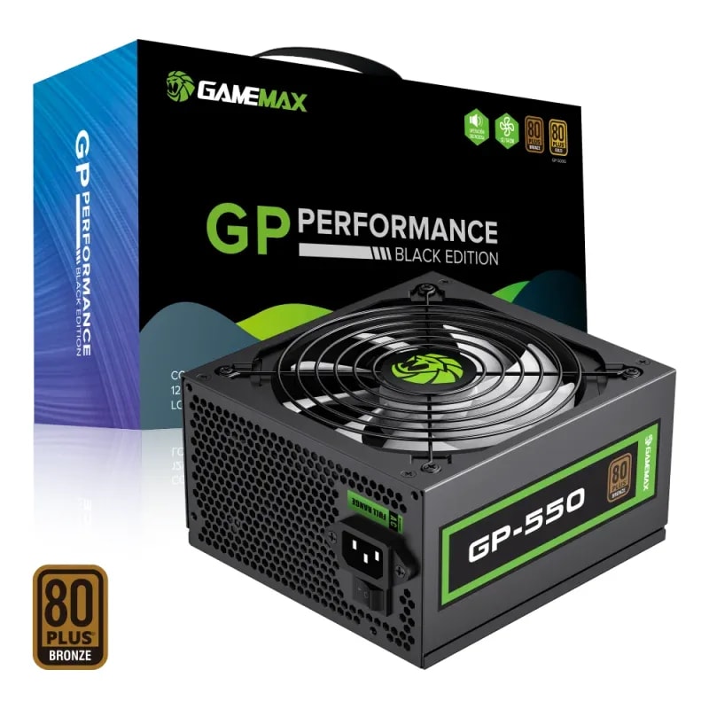 Fuente De Poder GAMEMAX 550W GP-550 BK 80 + Bronce Fan 12 Cm 12 V