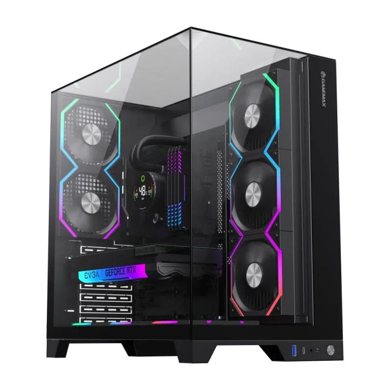 Case GAMEMAX Infinity Pro BK ATX USB-C/3.0 Fan ARGB (post. 2*12CM, Infe 3*12CM)PANORAMICO Lat.