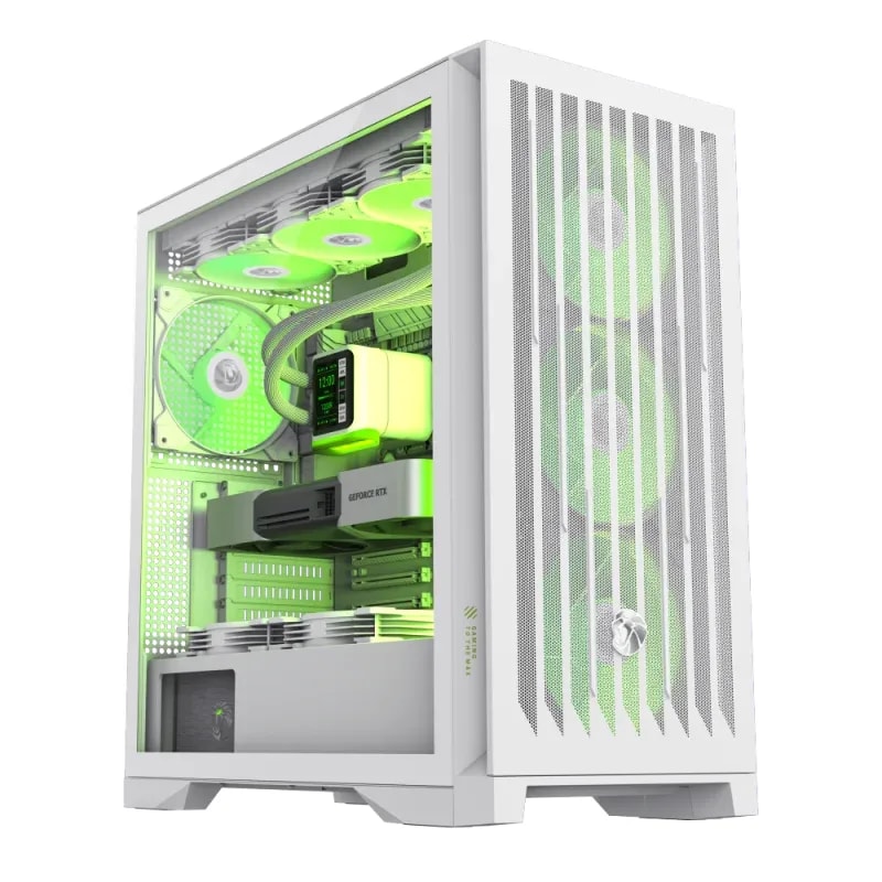 Case GAMEMAX Leader 2 WH E-ATX USB-C/3.0 Fan ARGB (front. 3*14CM, Post. 1*14CM) Lat. Vidrio Templ.