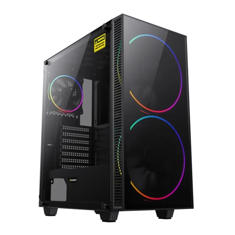 Case GAMEMAX Black Hole ATX USB 3.0/2.0 Fan ARGB (front 2*20CM, Post. 1*12CM) Lat Y Front Vidrio