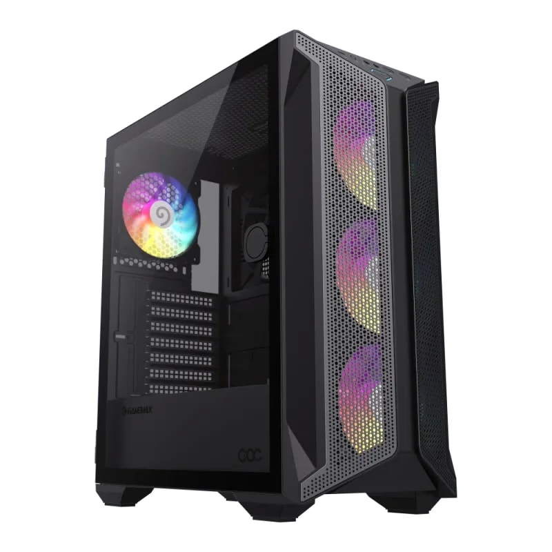 Case GAMEMAX Brufen Coc BK E-ATX USB-C/3.0/2,0 Fan ARGB (front 3*12CM, Post 1*12CM) Fan Coc 14CM