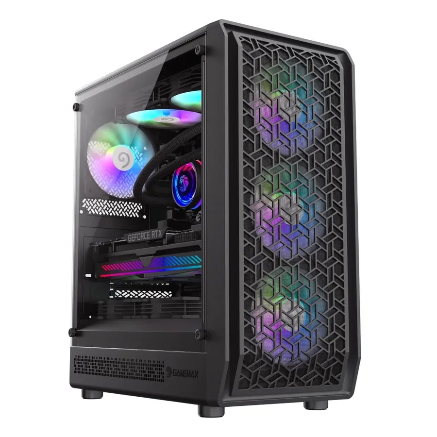 Open Box Case GAMEMAX Infinity Pro WH ATX USB-C/3.0 Fan ARGB (post. 2*12CM, Infe 3*12CM) Panoramico