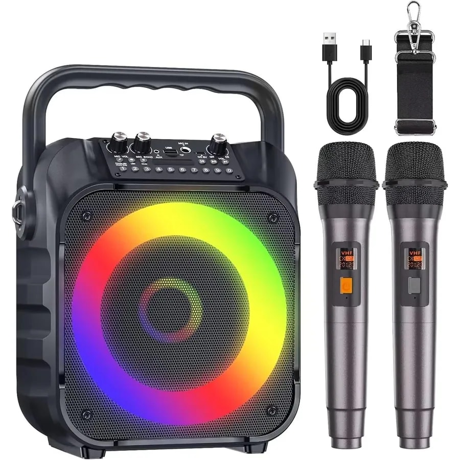 Microfonos Karaoke Inalambricos MC31 Base + 2 Microfonos