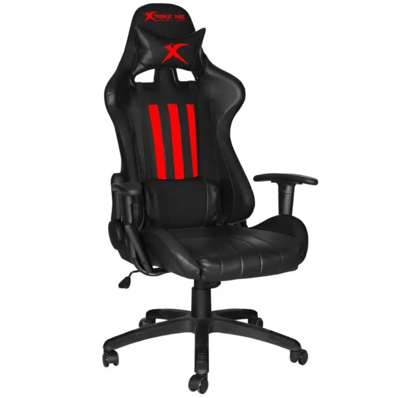 Silla Gaming Xtrike GC-905 BK Negro Almohadas Cabeza Y Zona Lumbar Rotación 360° Reclinacion 180°