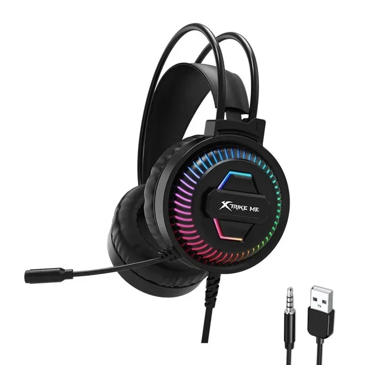 Headphone Xtrike Me GH-510S BK Microfono RGB Estatico Interfaz Jack 3.5MM + USB 2.0