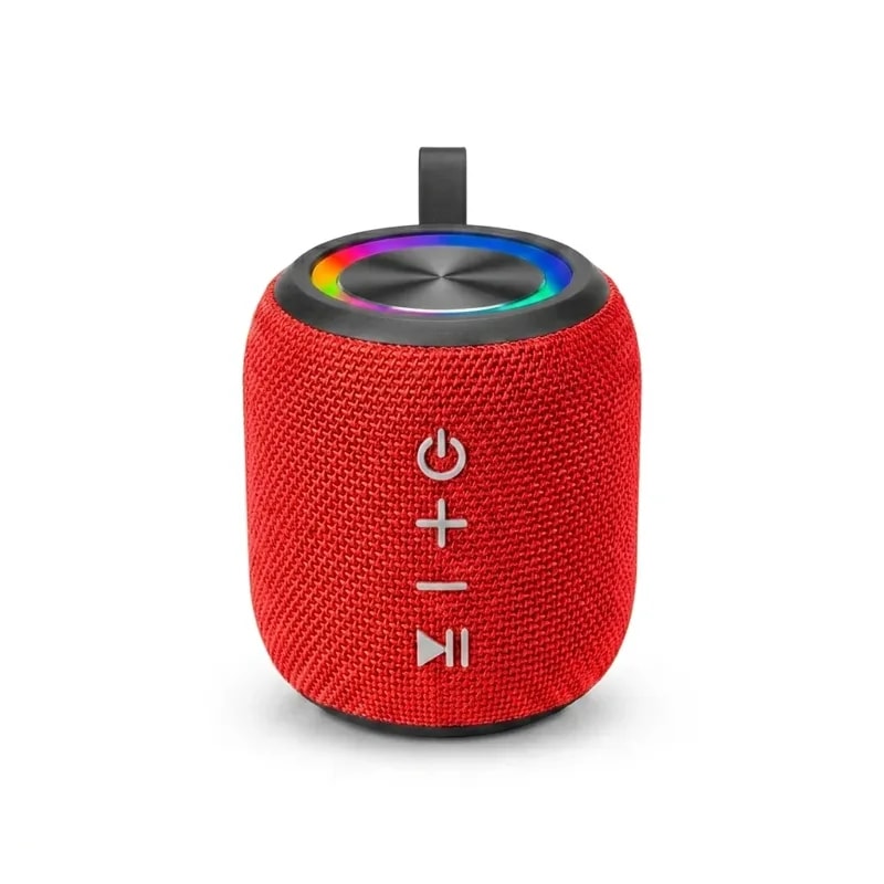 Parlante HS-099C BT 5.0, Radio FM 3.7V/1200MAH Recargable Luz RGB Rojo