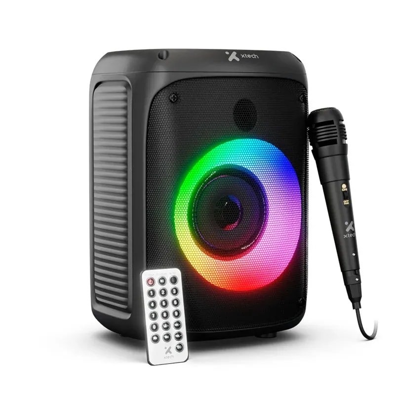 Parlante Xtech XTS-661 BT 5 Jack 3.5MM 10W Rms TWS Luces LED Batería 3000 Mah. Carga 2.30H Usb-c