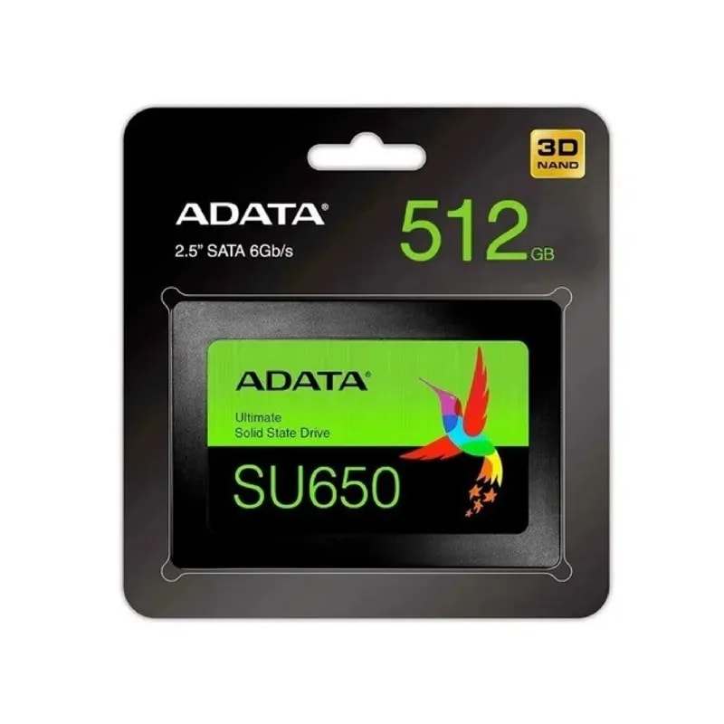 Disco SSD Adata 512GB SU650 2.5 SATA 6GB / S 3D Nand Lectura 520MB / S Escritura 450MB / S