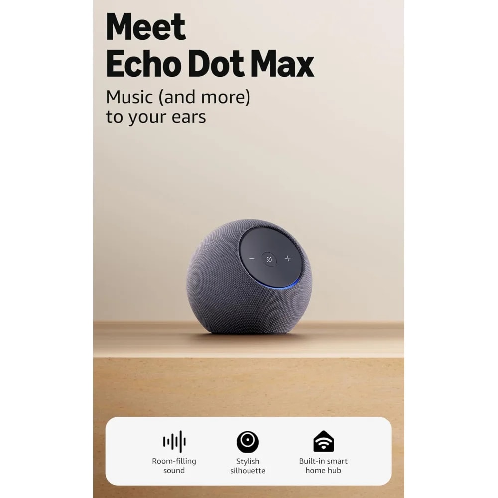 Pantalla Amazon Echo DOT MAX Speaker With Room-filling Sound AND Nearly 3X Bass Amethyst