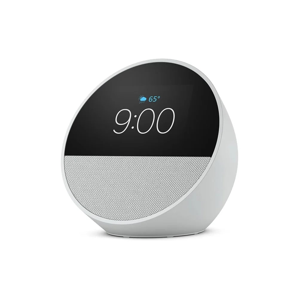 Parlante Amazon Echo Spot B0BFCBKXWL Blanco Reloj Alarma Alexa Pantalla 2.8