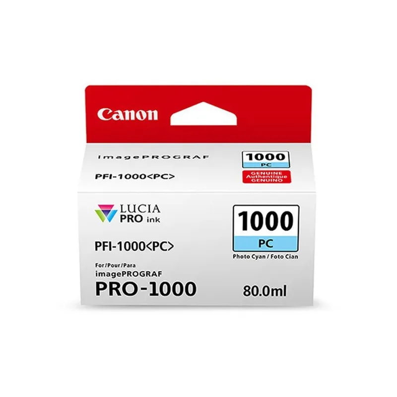 Tinta PFI-1000 Foto Cyan 80ML Imageprograf PRO-1000