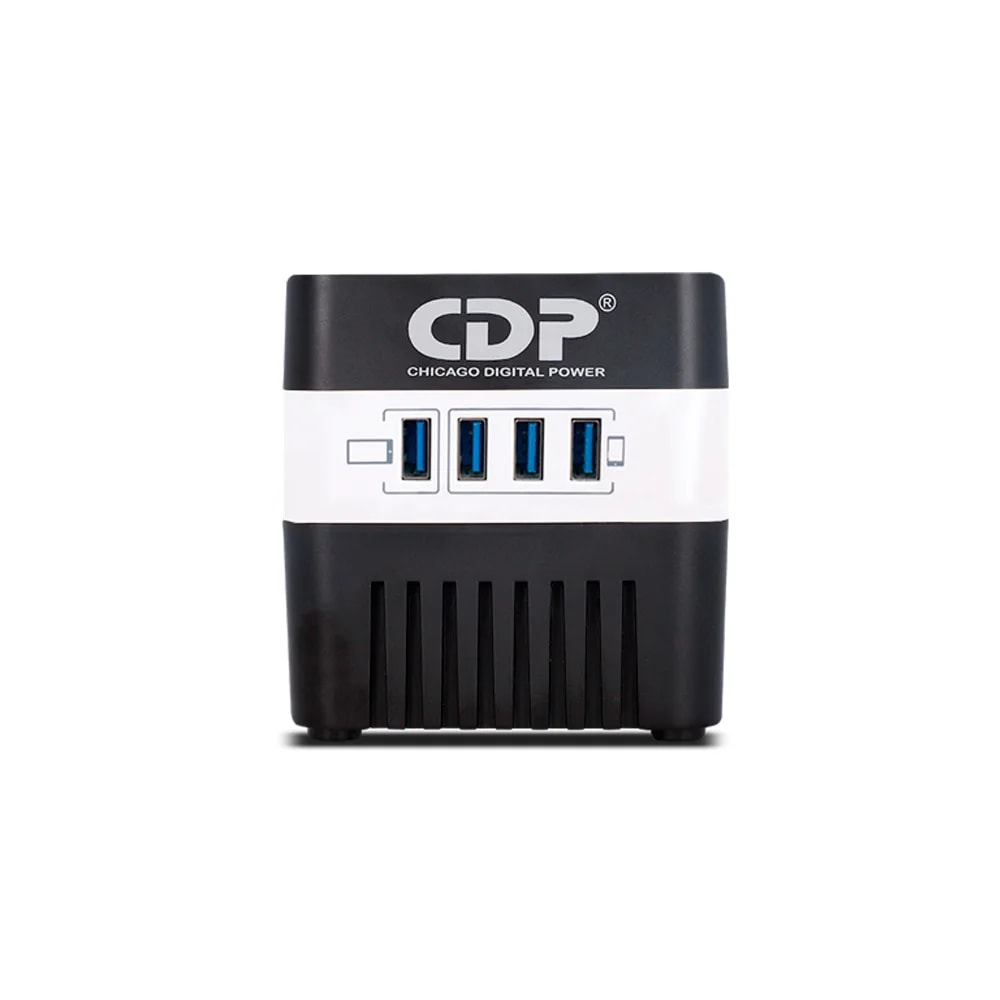 Regulador Voltaje CDP RU-AVR604 600VA / 300W / E / S:120V / S:(4)AVR+SUP De Picos / S:(4)USB 5V