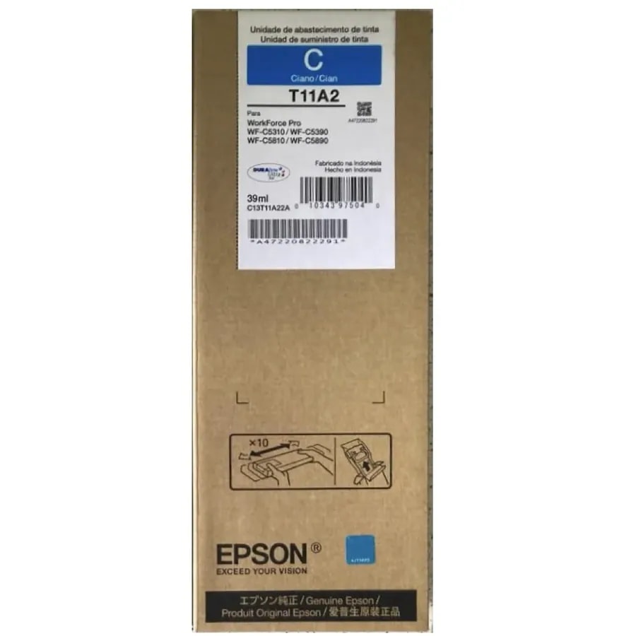 Tinta Epson T11A Cyan WF-5810 / 5890 5000 PAG T11A220-AL